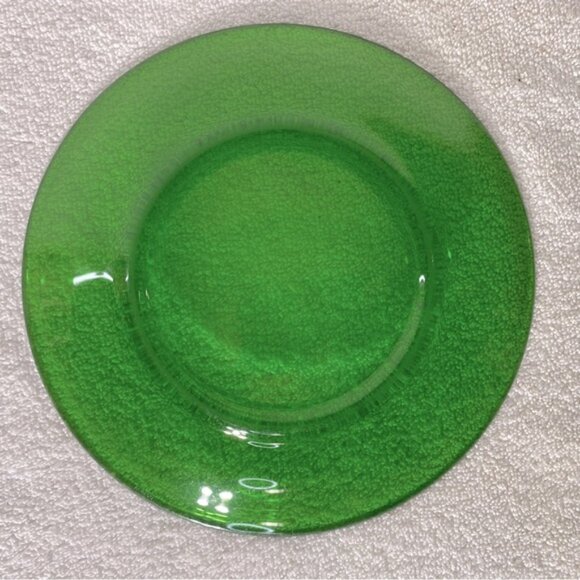Vintage Duralex France Emerald Green Glass Dinner Plates X2 - Picture 8 of 12